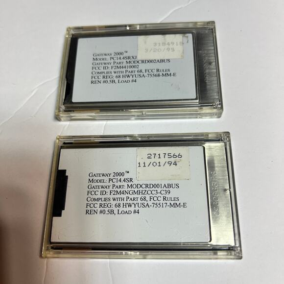 Gateway 2000 TelePath 14.4 Fax Modem PC Cards PC14.4SR PC14.4SRXJ 1990s Vtg Set - Picture 11 of 11